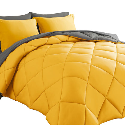 Cosybay 7pcs Reversible Comforter Set Full Down Alternative Bedding Sets