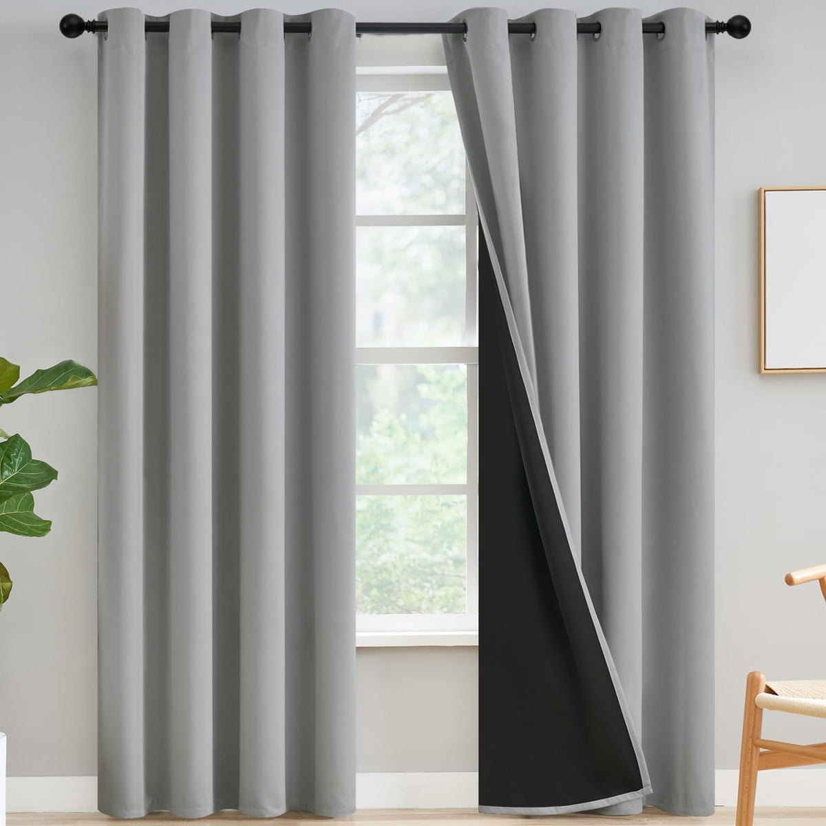 Yakamok Emerald Green Blackout Curtains 84 inches for Living Room, 52" Wide