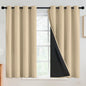 SimpleHome Cream 100% Blackout Curtains Room Darkening Living Room 84 Inch