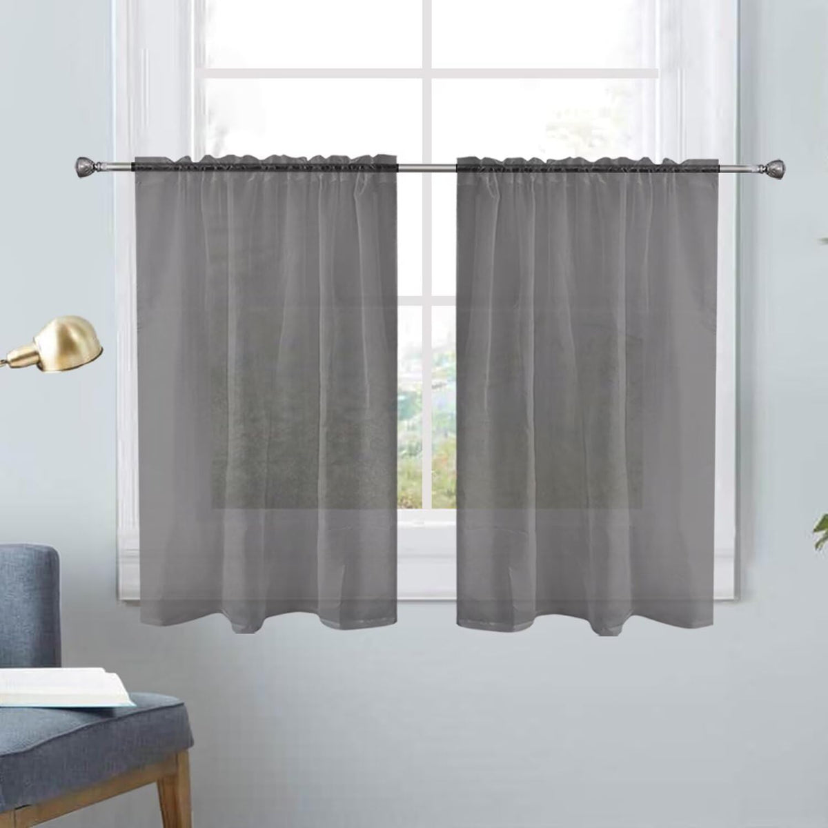 SpaceDresser Sheer Voile Curtains for Living Room 84 Inch Long 2 Panels