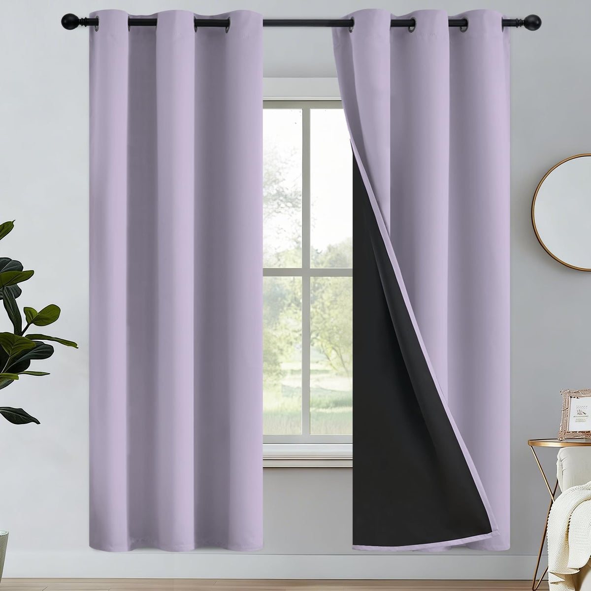 Yakamok Emerald Green Blackout Curtains 84 inches for Living Room, 52" Wide