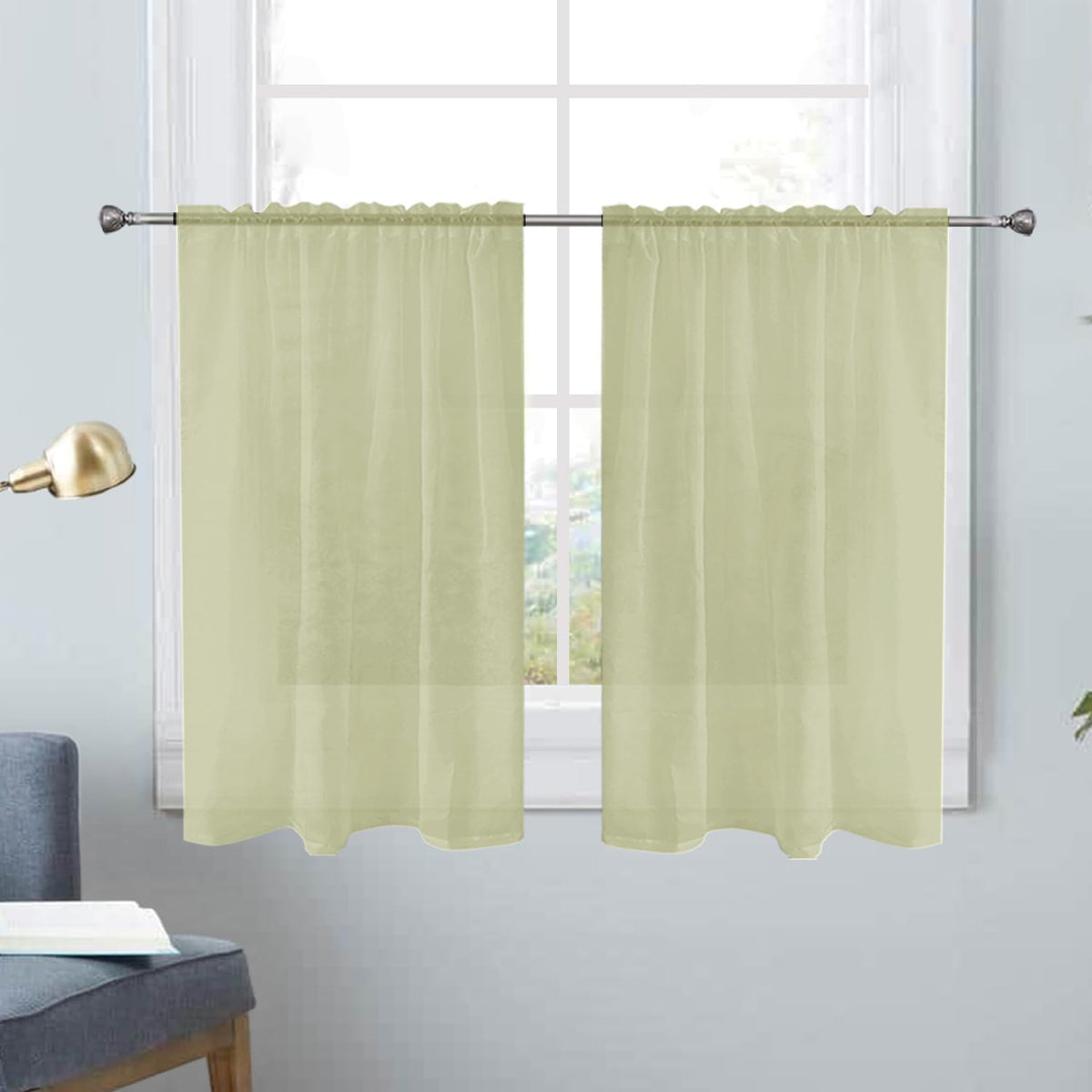 SpaceDresser Sheer Voile Curtains for Living Room 84 Inch Long 2 Panels