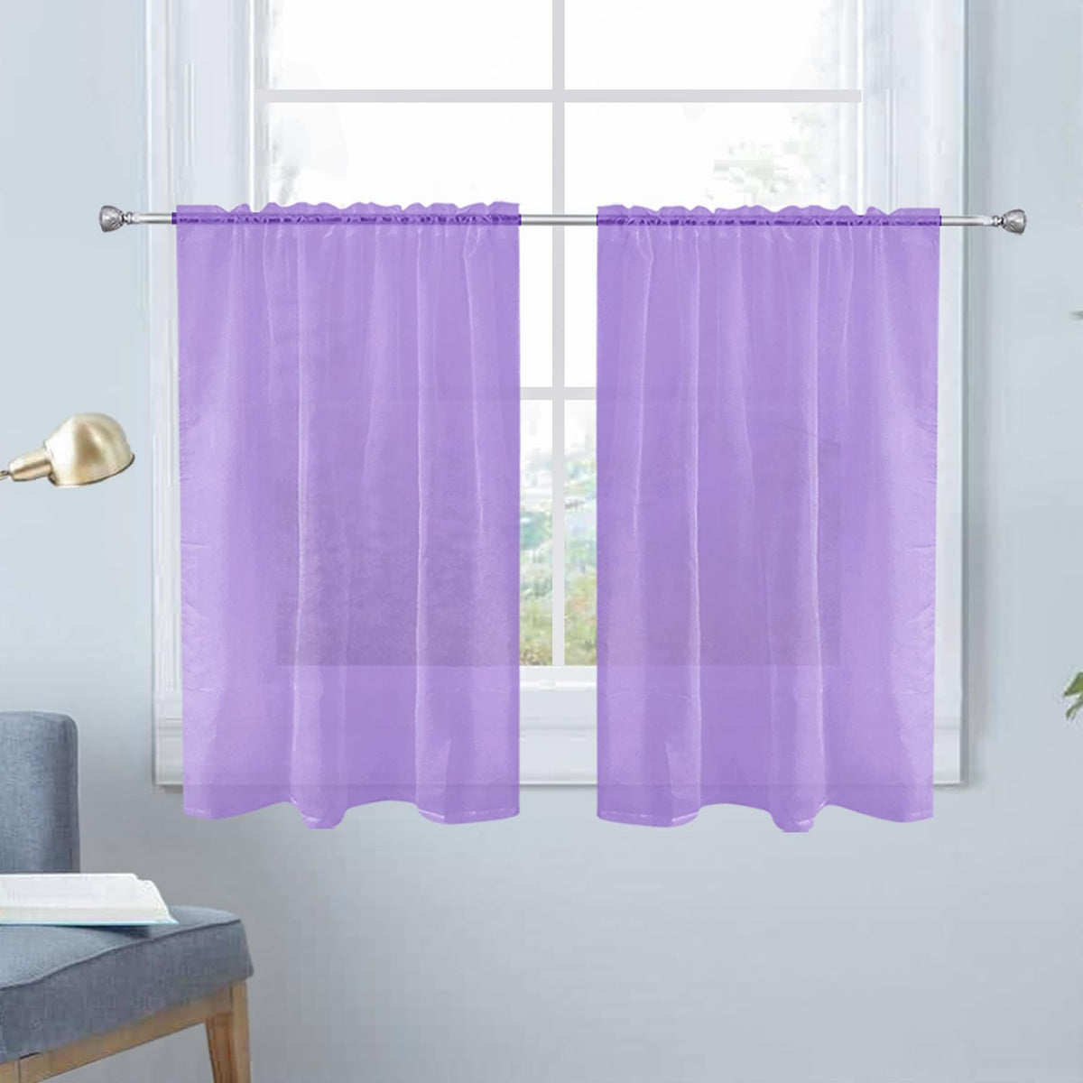 SpaceDresser Sheer Voile Curtains for Living Room 84 Inch Long 2 Panels