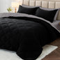 MUXHOMO Full Comforter Set 7 Pieces, Reversible Bed in a Bag, Red/Black