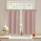 Black Cafe Curtains 24 Inch Length, Light Blocking Short Kitchen Window Curtains Over Sink, Half Window Blackout Drapes Tier Rod Pocket for Bathroom Basement Cabinet, 2x30Wx24L Inches