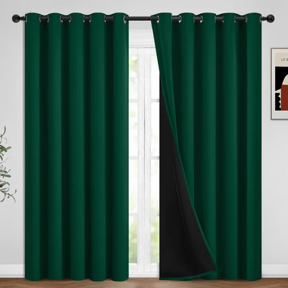 Yakamok Emerald Green Blackout Curtains 84 inches for Living Room, 52" Wide