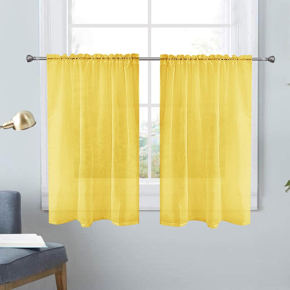 SpaceDresser Sheer Voile Curtains for Living Room 84 Inch Long 2 Panels