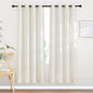 NICETOWN Semi Sheer Linen Ivory Curtains for Bedroom, W52xL84, 2 Panels