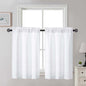 Gwine Black Tier Curtains 24 Inch Long 2 Panels for Kitchen