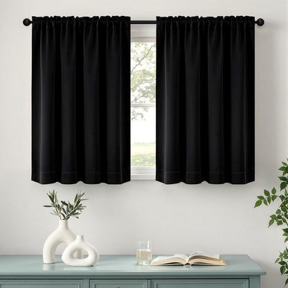 MIULEE Halloween Black Blackout Curtains for Bedroom Room 40"x63" 2 Panels