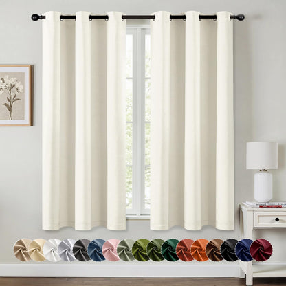 MIULEE Blackout Curtains for Bedroom 2 Panels 40 x 63 Inch Long Black