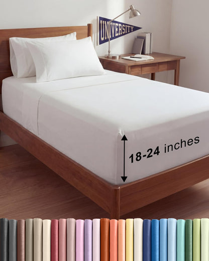 CGK Extra Deep King Sheet Set - 6pc Cooling Sheets - White