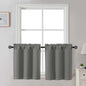 Gwine Black Tier Curtains 24 Inch Long 2 Panels for Kitchen