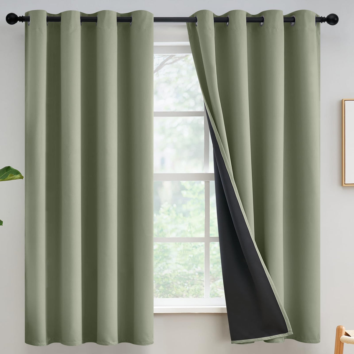 Yakamok Emerald Green Blackout Curtains 84 inches for Living Room, 52" Wide