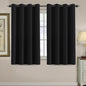 H.VERSAILTEX 100% Blackout Curtains for Bedroom Black Out Curtains 96 inch Thermal Insulated Long Blackout Curtains for Living Room, Energy Saving Curtains for Patio Door Grommet (1 Panel, Jet Black)