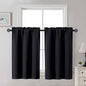 Gwine Black Tier Curtains 24 Inch Long 2 Panels for Kitchen