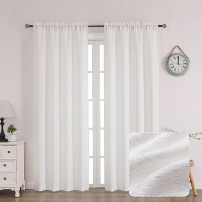 Chyhomenyc 2 Panels White Kitchen Curtains 36 Inch Length Tier Curtain