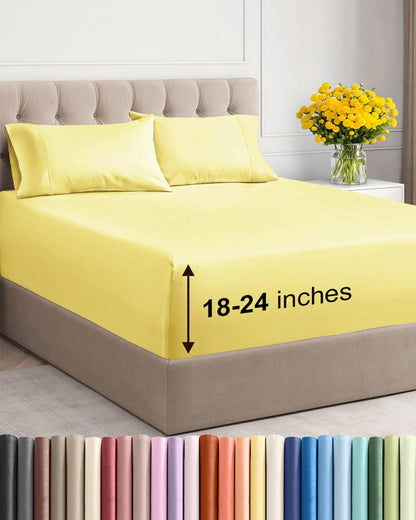 CGK Extra Deep King Sheet Set - 6pc Cooling Sheets - White