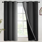 SimpleHome Ombre Black to Grey White Curtains for Living Room 52Wx84L