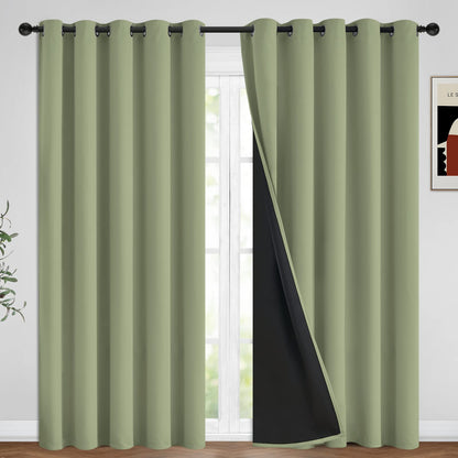 Yakamok Emerald Green Blackout Curtains 84 inches for Living Room, 52" Wide