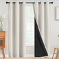 SimpleHome Cream 100% Blackout Curtains Room Darkening Living Room 84 Inch