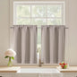 Black Cafe Curtains 24 Inch Length, Light Blocking Short Kitchen Window Curtains Over Sink, Half Window Blackout Drapes Tier Rod Pocket for Bathroom Basement Cabinet, 2x30Wx24L Inches