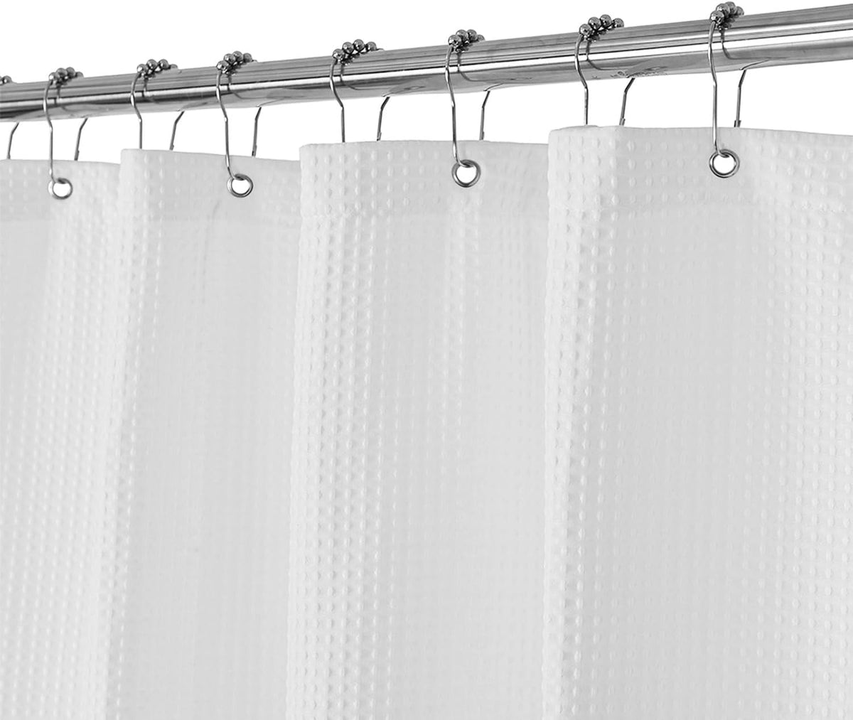 Barossa Design Waffle Weave White Shower Curtain Hotel, Standard Size