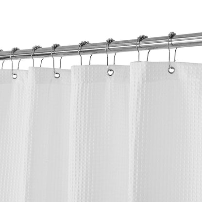 Barossa Design Waffle Weave White Shower Curtain Hotel, Standard Size