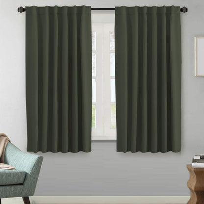 H.VERSAILTEX Blackout Curtains Thermal Insulated Window Treatment Panels Room Darkening Blackout Drapes for Living Room Back Tab/Rod Pocket Bedroom Draperies, 52 x 84 Inch, Light Sage, 2 Panels