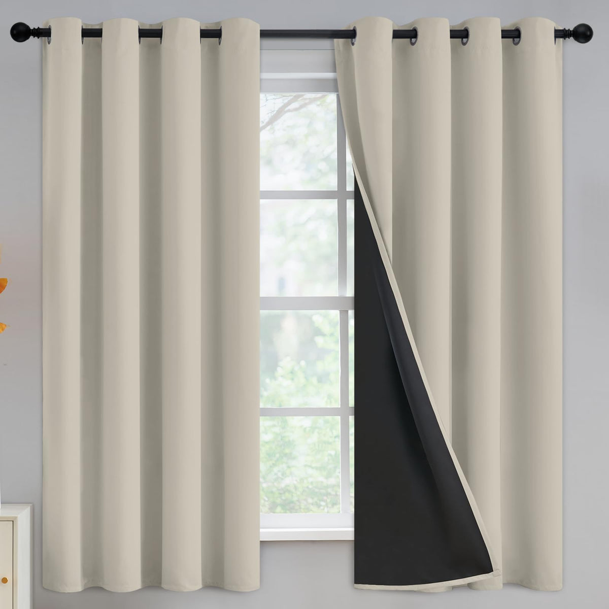 Yakamok Emerald Green Blackout Curtains 84 inches for Living Room, 52" Wide