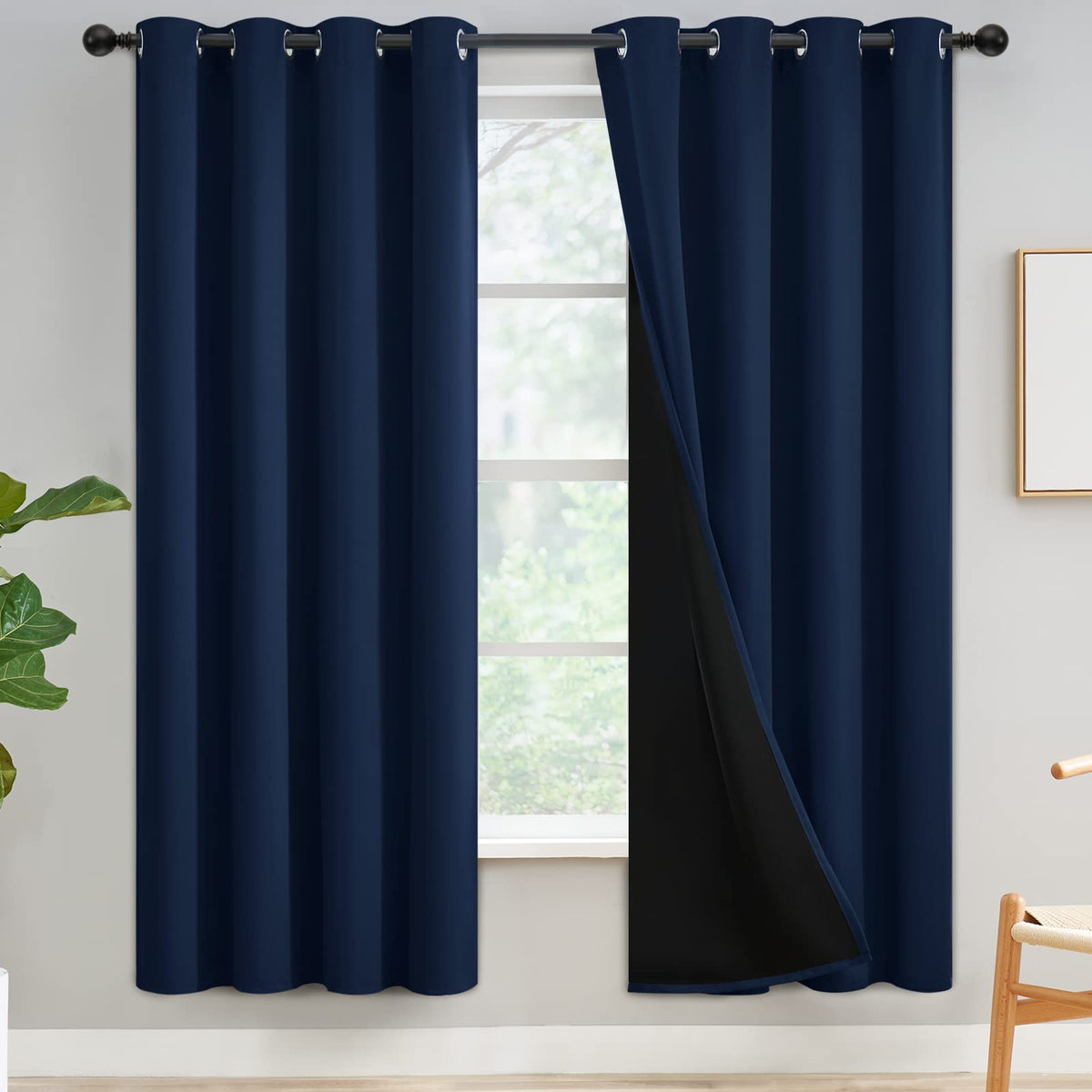 Yakamok Emerald Green Blackout Curtains 84 inches for Living Room, 52" Wide