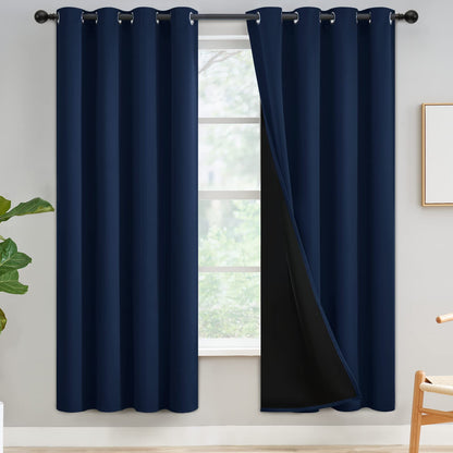 Yakamok Emerald Green Blackout Curtains 84 inches for Living Room, 52" Wide