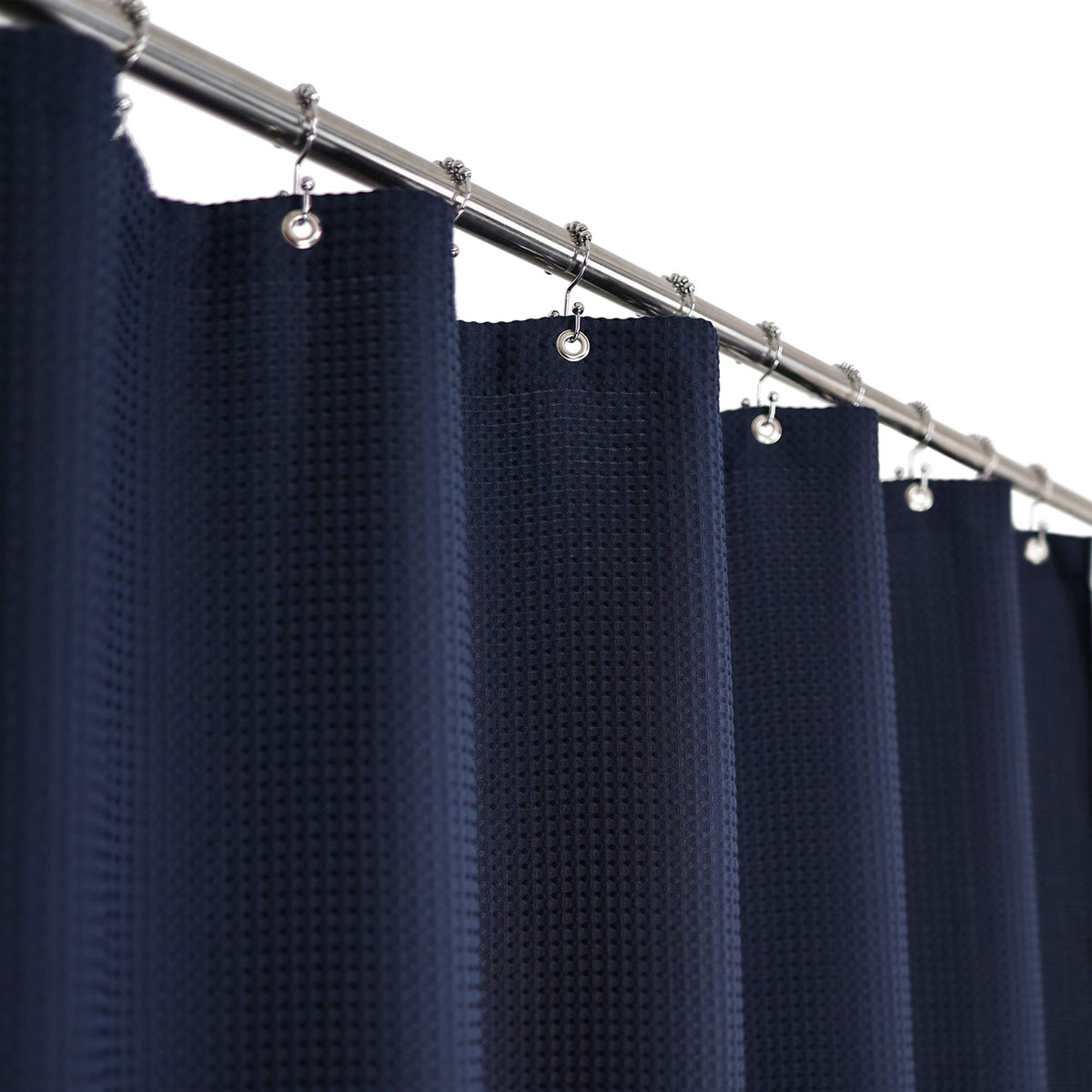 Barossa Design Waffle Weave White Shower Curtain Hotel, Standard Size