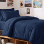 CozyLux Queen Comforter Set Black, 7 Pieces Bed in a Bag