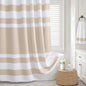 White Waffle Weave Shower Curtain 258GSM Heavyweight Cotton Fabric 72Wx72L