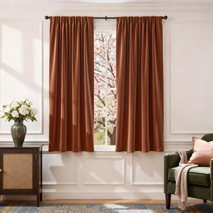 Lazzzy Blackout Curtains Thermal Insulated Curtains Room Window Drapes Super Soft Luxury Curtains for Living Room Bedroom Rod Pocket 2 Panels, 96 Inch Lined | Beige