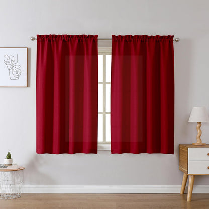 Chyhomenyc 2 Panels White Kitchen Curtains 36 Inch Length Tier Curtain