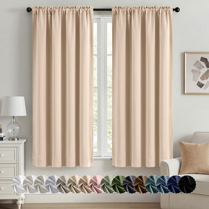 MIULEE Halloween Black Blackout Curtains for Bedroom Room 40"x63" 2 Panels