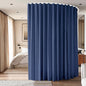 Room Divider Ceiling Mounted Curtains Track Sets Extra Wide Blackout Curtain Flexible Tracks for Bedroom Privacy Partition Separator, 1 Panel Black Drape and White Rail, W8.3 x H8ft