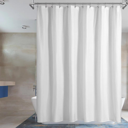 Barossa Design Waterproof Fabric Shower Curtain or Liner White, 72x72