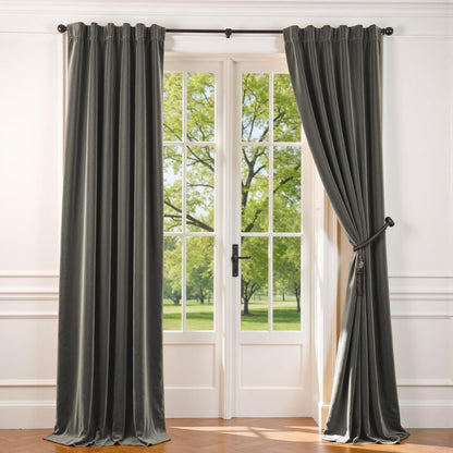 Lazzzy Blackout Curtains Thermal Insulated Curtains Room Window Drapes Super Soft Luxury Curtains for Living Room Bedroom Rod Pocket 2 Panels, 96 Inch Lined | Beige