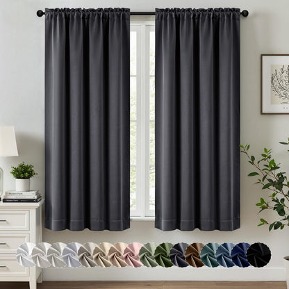 MIULEE Halloween Black Blackout Curtains for Bedroom Room 40"x63" 2 Panels