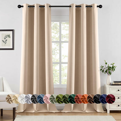 MIULEE Blackout Curtains for Bedroom 2 Panels 40 x 63 Inch Long Black
