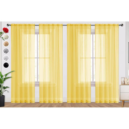SpaceDresser Sheer Voile Curtains for Living Room 84 Inch Long 2 Panels