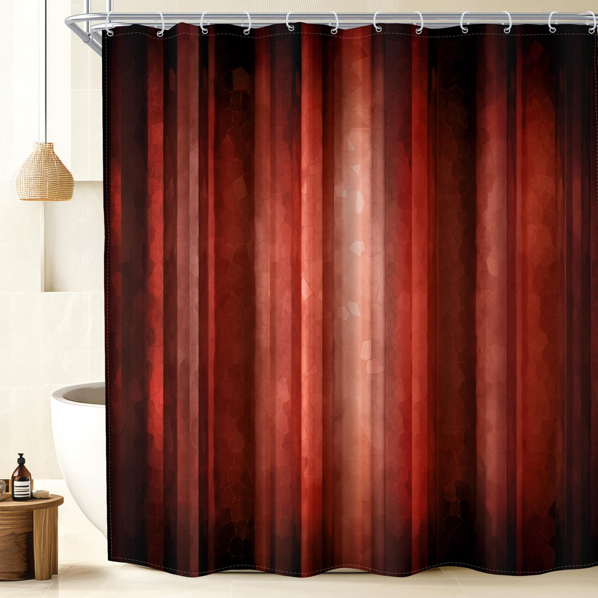 Rustic Brown Striped Shower Curtain Abstract Ombre Vintage Modern Masculine