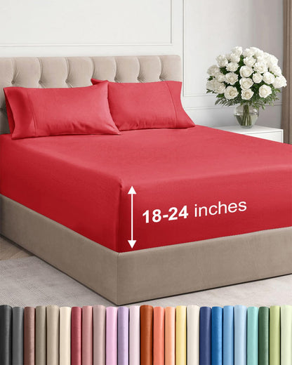 CGK Extra Deep King Sheet Set - 6pc Cooling Sheets - White