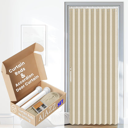 AJAZZ Blackout Accordion Door Magnetic Door Curtain Folding Closet Doors Curtain Invisible for Bedroom Room Living Room Doorway, Grey 42" W x 78" L, 1 Panel