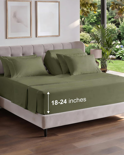 CGK Extra Deep King Sheet Set - 6pc Cooling Sheets - White