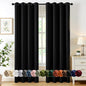 MIULEE Blackout Curtains for Bedroom 2 Panels 40 x 84 Inch Long Black