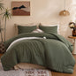 ROSGONIA King Size Comforter Set Olive Green, 3pcs (1 Boho Comforter & 2 Pillowcases), Lightweight Bedding Blanket All Season Bedspreads Quilt